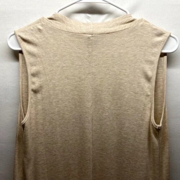 Cable & Gauge Sleeveless Cardigan Women's Medium Oatmeal Heather Open Front NWT - Picture 4 of 12